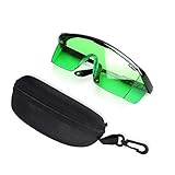 Huepar GL01G Lunettes d'Amélioration Laser Vert - Lunettes de Sécurité pour Niveau Laser, Laser Rotatif et Laser Multiligne Vert - Améliorer la Visibilité du Faisceau Vert (Boîte Includes)