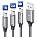 Price comparison product image USB Type C Cable AVIWIS [3Pack 1m 2m 3m] Nylon Braided USB C Fast Charging and Data Transfer Charger Cable for Samsung Galaxy S10/ S9/S8, Huawei P20/Mate20, Moto G6, OnePlus 6T, Nintendo Switch