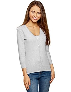 oodji Ultra Damen Strickjacke mit V-Ausschnitt