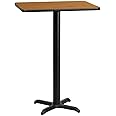 Flash Furniture 24'' x 30'' Rectangular Natural Laminate Table Top with 22'' x 22'' Bar Height Table Base