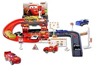 RK Toys Racing Track with Toy Cars Racing Track 29 PCs Parking Garage for Kids Toy