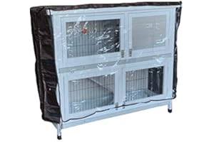 BUNNY BUSINESS 2-Tier Double Decker Rabbit/Guinea Pig Hutch Hutches with Sliding Trays & Ramp (MED 41" COVER)
