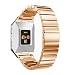 Produktbild Uhrenarmband Für Fitbit Ionic, ESAILQ Solid Edelstahl Zubehör Uhrenarmband Metallbänder für Fitbit Ionic, 130-210mm (Rose Gold)