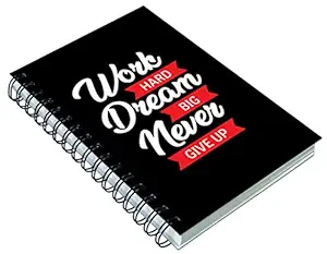 AccuPrints Motivational Notebook Diary Size A5 or 5.8 * 8.3 inches Pages - 200 Ruled For office Personal man boy girl daily planner Wiro Bound Notebook Diary Planner jounal composition Notebook Diarys wiro Doodle 2020