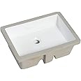 MEJE #T2014-49.5 x 35.8 x 17.3 cm Rectangle Undermount Bathroom Sink, Ceramic Lavatory Vanity Sink,Under Counter Vessel Sink,White,