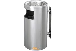 VENDOOH! POSACENERE CON CESTINO GETTA RIFIUTI DA PARETE PER ESTERNO A SEZIONE CIRCOLARE