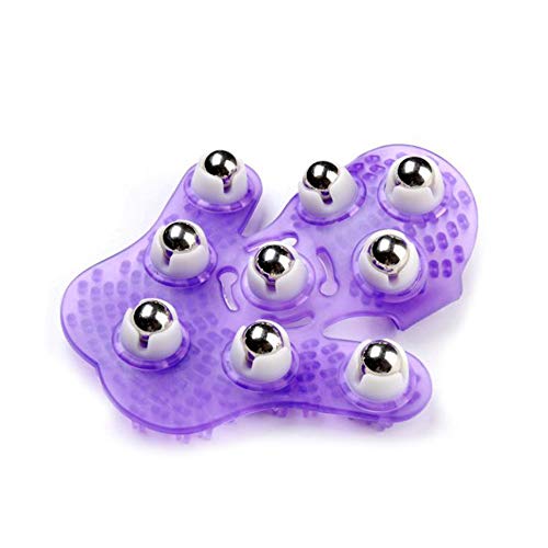 DDG EDMMS Corps de Gant de Massage en Forme de Palme, Masseur Rouleau métallique Soins du Corps à Bille 360 ??degrés (Pourpre) Articles ménagers