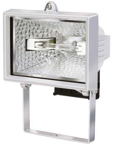 Brennenstuhl Halogenstrahler / Flutlicht Halogen ideal als Baustrahler zur Montage auf Stativ (Außenstrahler IP54 geprüft, 120 Watt) Farbe: weiß