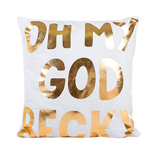 Preisvergleich Produktbild JUSTSELL Gold Foil Printing Quadrat Kissenbezug Viele Muster Kissenbezug Schlafsofa Home Wohnkultur Deco Zierkissenbezüge Kissen Dekorationskissen (Kissen ist Nicht im Preis inbegriffen)