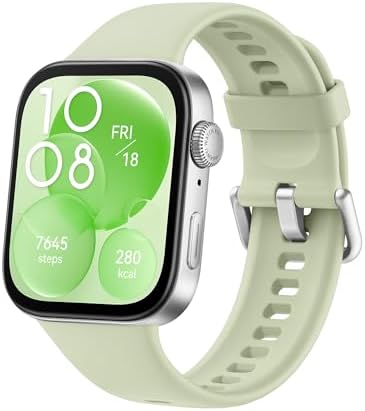 HUAWEI Watch Fit 3, Display AMOLED da 1.82", Design ultra sottile, Monitoraggio fitness e salute, Compatibilie con iOS e Android, Batteria fino a 10 giorni, Chiamate Bluetooth, Green Fluoroelastomero