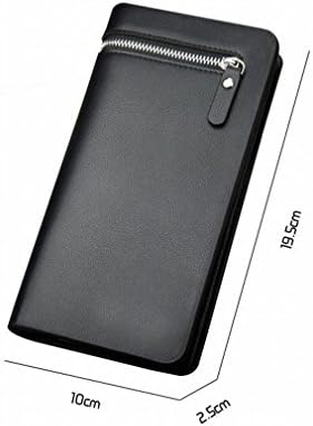 D wallet Fashion Business Men'S Hand Bag Long Multi-Functional Zipper Wallet Large-Capacity Clutch Bag,Black