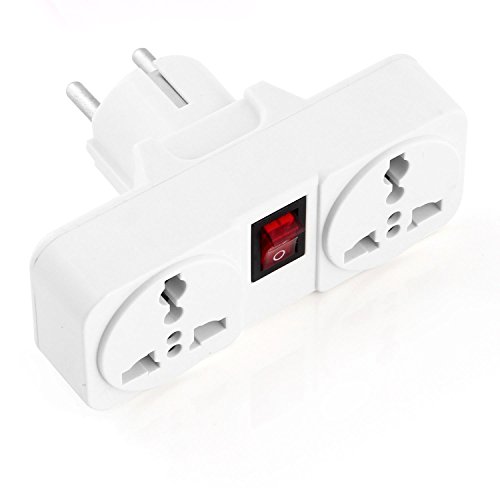 Neuftech® Universal Reiseadapter Travel-Plug mit EU Schuko Stecker DE auf UK/USA/China/Japan/Australien/Thailand usw.- 6A 250V - 3