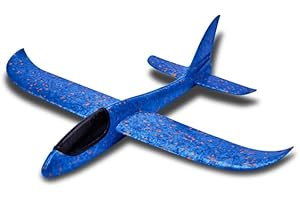 Leftfield Toys Foam Flyerz - 48cm Foam Glider Plane - Blue - Throwing Airplane Toy - Outdoor Fun - Lightweight and Easy-to-Assemble - Hand Launch Glider - For Kids and Adults