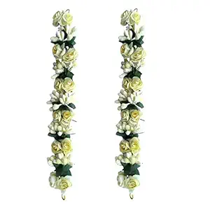 Maahal? Bridal Flower Bun Hair Gajra Accessories For Wedding, Juda Decoration Gajra White Pack of 2