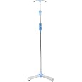 Jiawu Iv Pole, Adjustable Iv Stand Floor Stand, Portable Stainless Steel Iv Bag Stand with 2 Hooks & Plastic Base, Height Adjusts From 42.1 to 79.9, Iv Supplies for Hospital Home Use