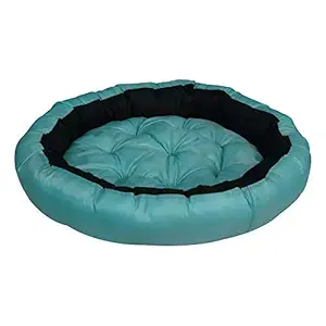 Mellifluous Premium Waterproof Reversible Scratch-Resistant Washable Dog Cat Pet Bed (XL, Sky-Blue-Black)