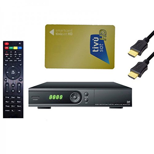 HD 4900 HDTV Sat Receiver für Tivusat Mediaset inkl. Tivu sat HD Karte Aktiviert inkl. PremiumX HDMI KABEL