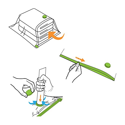 Amazy Vakuumbeutel (15 Stück | 3 Größen) – Zur platzsparenden und luftdichten Aufbewahrung von Kleidung, Bettwäsche und anderen Textilien - 4