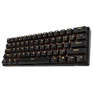 rk royal kludge RK61 61 Keys Wired/Wireless Bluetooth 3.0 Multi-Device LED Backlit Mechanical Gaming Keyboard for iOS (Black)