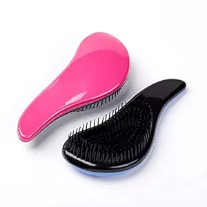 Alexvyan Hair Plastic Brush Straightener Brush For Women & Men Blow Drying, Professional Hair Curler Brush (Pink)