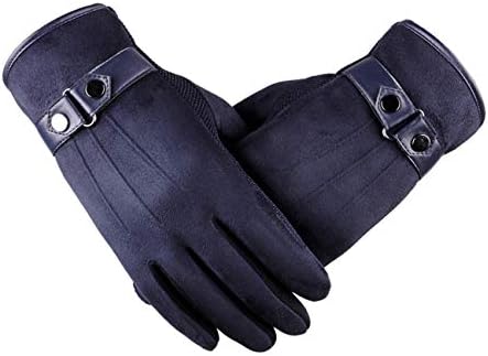 Alleza Men's Gloves Thermal Leather Mitten Fleece Anti-slip Winter Warm Suede Touchscreen Full Finger Cycling Bike Outdoor Driving