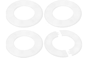 PATIKIL Flangia Divisa a Parete 3.07"/78mm, 4Pz Copri Tubi Termosifoni Copertura per Tubi Riscaldamento Piastra Rotonda in Abs per Decorazione Rubinetto Tubo Acqua, Bianco