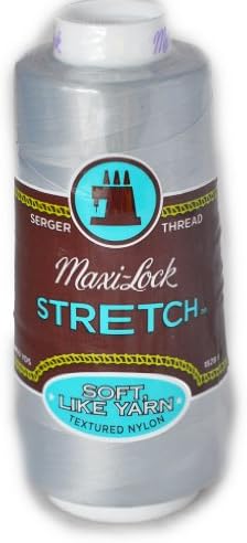 A&E Maxi Lock Stretch Textured Nylon Light Grey Serger Thread MWN-32432 by Maxi Lock