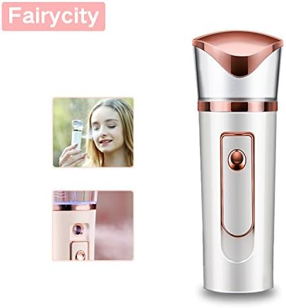 Facial Steamer Nano Ionic Mister Handheld Cool Mist Sprayer Fairycity Mini Face Moisturizing Eyelash Extensions Skin Care Hydrating Water Spray Mist Beauty Device for Oil or Dry Skin USB Rechargeable