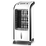 Refrésquese con este enfriador de aire ecológico que refresca la habitación convirtiendo el calor en aire húmedo y fresco. Refrigerador de aire versátil puede ser utilizado como un ventilador o humidificador.