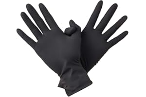 QNCIGER Hair Dye Gloves - Reusable Rubber Gloves for Professional Hair Coloring (1 Pair, Large, Black)