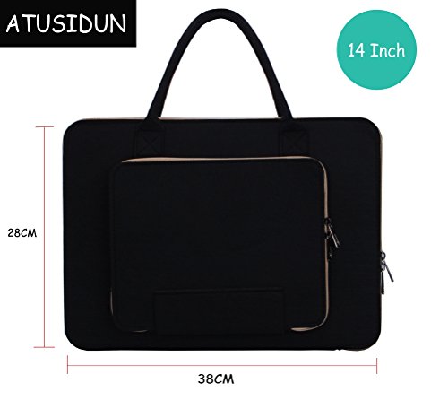 14 Zoll Laptop Schutzh  lle Filz Tasche H  lle Sleeve Case Laptoptasche Notebooktasche Schwarz