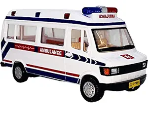 Amisha Gift Gallery Pull Back Ambulance Traveller Bus Toy for Kids - Door Openable
