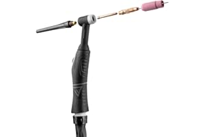 Torce per saldatura TIG STAHLWERK WP-26 con pacchetto di tubi flessibili da 4,5 metri fino a 200 A, raffreddate a gas, 2 poli, molto flessibile, impugnatura ergonomica