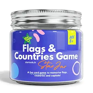 STAR TOOLS Flags & Countries Game StarJar | Memorise Flags, Countries and Capitals | Age 8+ | Contains 75 Mini Cards | Enjoy Indoor and Outdoor | Travel Friendly | Excellent Return Gift