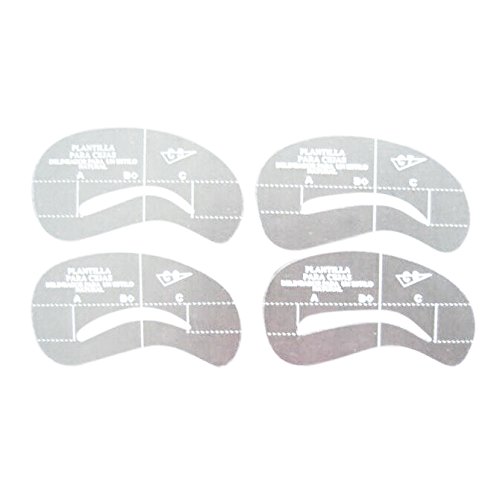 SODIAL(R)4 Styles Eyebrow Grooming Stencils Make Up Tool Brow Template Shaper Camber