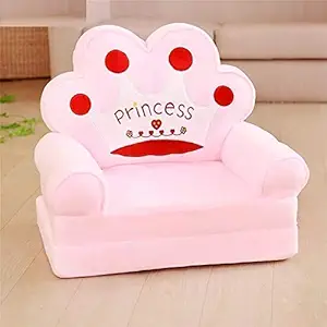 WRODSS Mickey Pattern Baby Sofa Cum Bed and Chair | Convertible Bunk for Kids Comfort - (Baby Pink)