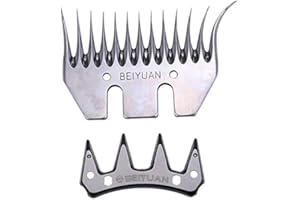 INOIN Folk Esquiladora Profesional 500W Modelo FL6, 2 en 1 Doble Cabezal Lana y Pelo, Peladora Caballos, ovejas, Perros mulos Burro Vaca, Universal (E - 1 Kit de Cuchilla y Peine Extra Curvo 83 mm)