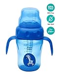 Mee Mee 210ml 2 in 1 Spout and Straw Sipper Cup (Blue)