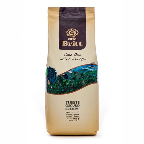 Cafe Britt Costa Rica Dunkle Röstung ganze Bohne Kaffee, 908 g Packung