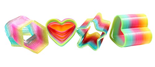 Preisvergleich Produktbild Ranvi Klassische Neuheit Bunten Regenbogen Neon Kunststoff Frühling Spielzeug für Geburtstagsfeier Begünstigt, 4 Stück, Freiform