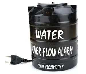 Saleshop365 Water Tank Overflow Alarm with Voice Sound,Save Power, Save Water, Normal Size, Black