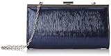 leather clutch purse with zipper  Bulaggi Damen Melody Framebag Clutch, Dunkel Blau, 11x4x20 cm