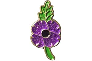 UORRHAW Purple Poppy Pins Badges Veteran Soldier Shining Remembrance Day Enamel Brooch Memorabilia Gift