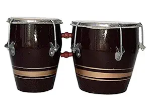 GT manufacturers Professional Two Piece Hand Made Wooden Bango Drum Set (Brown)