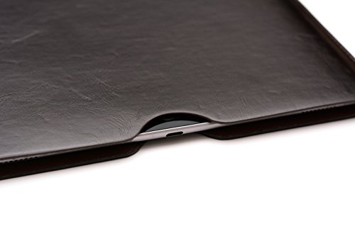 Kunst Leder iPad Pro Sleeve – Tablet-Hülle von Dockem; Schlank, Einfache und Professional Vorstand mit weicher Mikrofaser gefüttert Filz Dunkelbraun Basic-Synthetic-Leder Schutzhülle Tablet Tasche Cover für iPad Pro 12.9 - 8