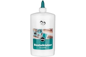 Ideen mit Herz Bastel-Kleber | flüssig Leim | auf Wasserbasis | lösungsmittelfrei | trocknet transparent | geeignet für Kinder | ideal für Holz, Papier, Fotos, Filz, Pappe, Textilien (500 ml)