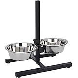 Futterbar EDELSTAHL Napfständer mit Napf Hunde Futternapf Fressnapf Napfständer