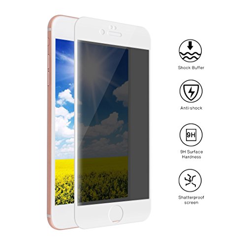iPhone 7 Plus Panzerglas, iPhone 7 Plus Full Screen Protector, Rosa Schleife 2 Stück iPhone 9H Härtegrad Displayschutzfolie Schutzfolie Anti Spy Schutzglas mit Siebdruck Edge Schutz für iPhone 7 Plus - 6