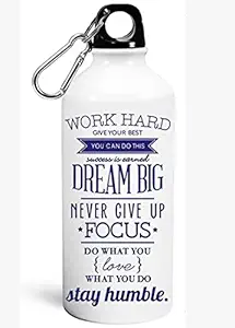 AR Motivational Quotes (Work Hard Big Dream) Water Bottle For Kids, Boys, Girls, Men, Women | Customized water bottle - 750 ML (105)