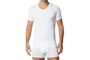 LUDOR Liabel Maglia Termica Uomo Manica Corta. 1 o 3 T-Shirt Intima in Caldo Cotone 100% Interlock. Girocollo o Collo a Punta. Bianca o Nera